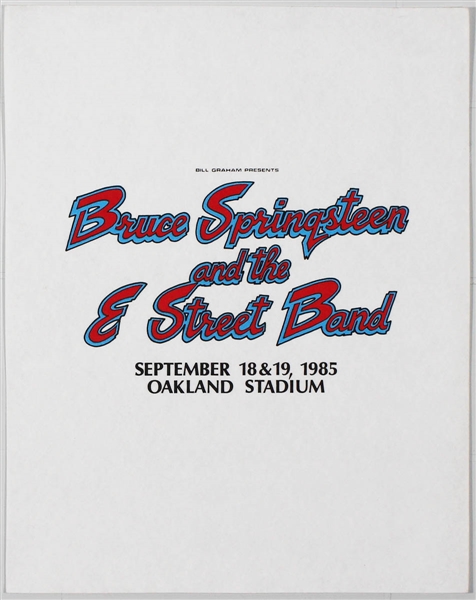 Bruce Springsteen and the E Street Band Original 1985 Oakland Stadium Concert Pellon