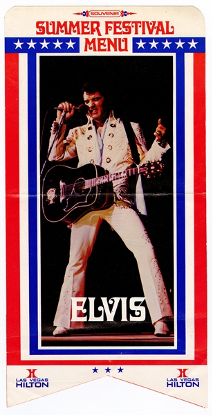 Elvis Presley Original 1972 Las Vegas Hilton Summer Festival Menu