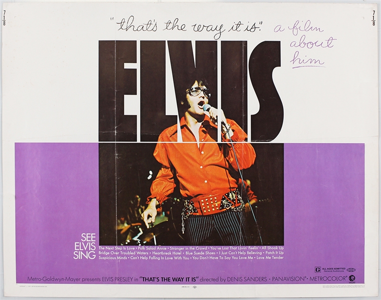 Elvis Presley "Thats The Way It Is" Original Half-Sheet Movie Poster