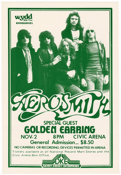 Aerosmith Original Early 1978 Concert Poster