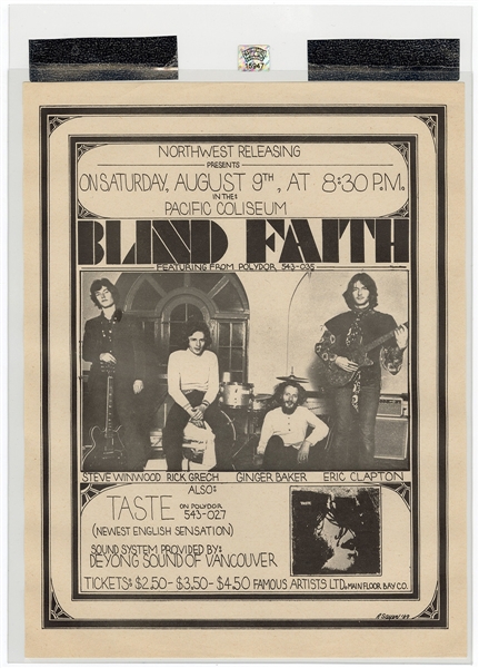 Blind Faith Original 1969 Concert Handbill