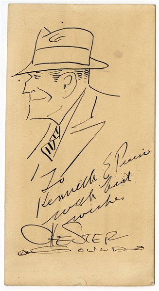 Chester Gould Hand-Drawn and Signed Original “Dick Tracy” Sketch 