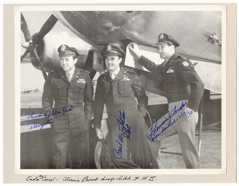 Enola Gay Crew Signed and Inscribed Original Photograph JSA Authentication