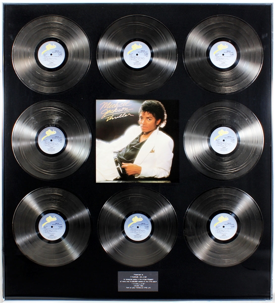 Michael Jackson "Thriller" Original Over-Sized Epic Records U.K. Multi- Platinum Record Album Award Presented to Manager Frank DiLeo