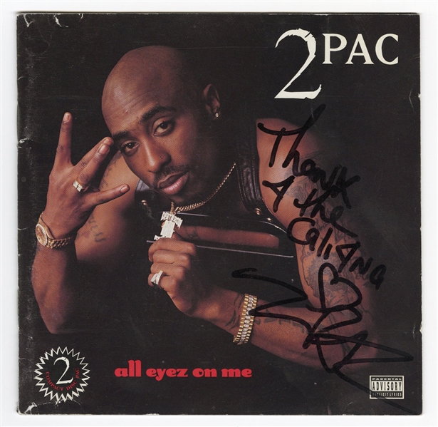 Tupac  Shakur Signed & Inscribed "All Eyez On Me" C.D. Insert Booklet