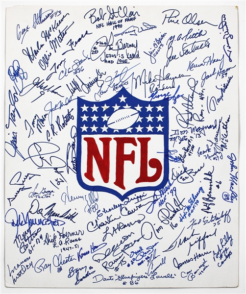 NFL Hall of Famers Signed Poster 50+ Signatures JSA Guarantee
