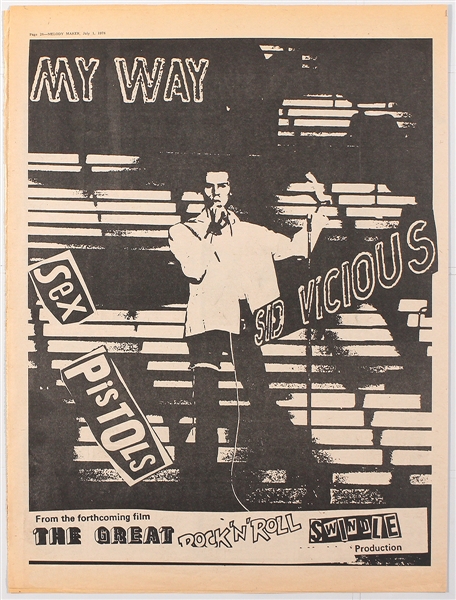 Sex Pistols Sid Vicious Original "My Way" Full Page Melody Maker Advertisement