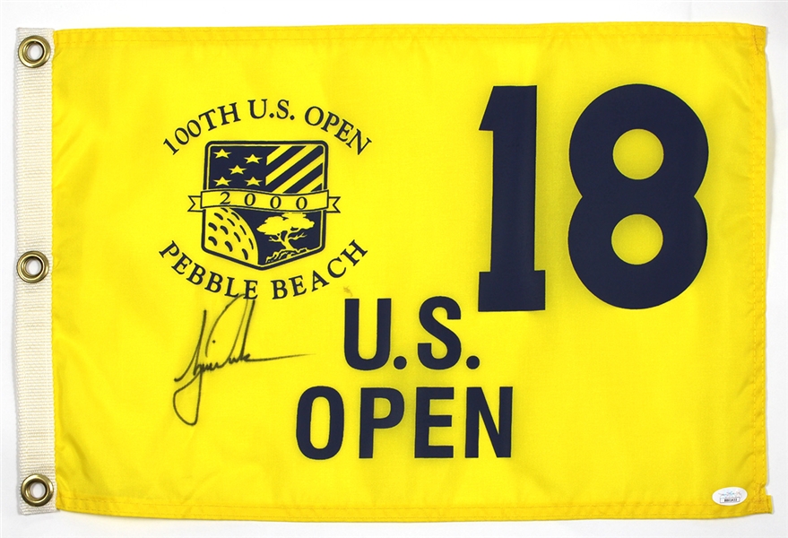 Tiger Woods First U.S. Open Championship Win Signed 18th Hole Pin Flag JSA LOA