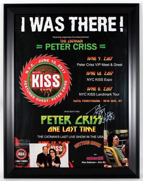 Peter Criss Signed "NYC KISS Expo" Original Poster Display