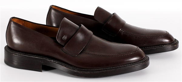 Elton John Owned & Worn Brown Leather Gianni Versace Leather Loafers