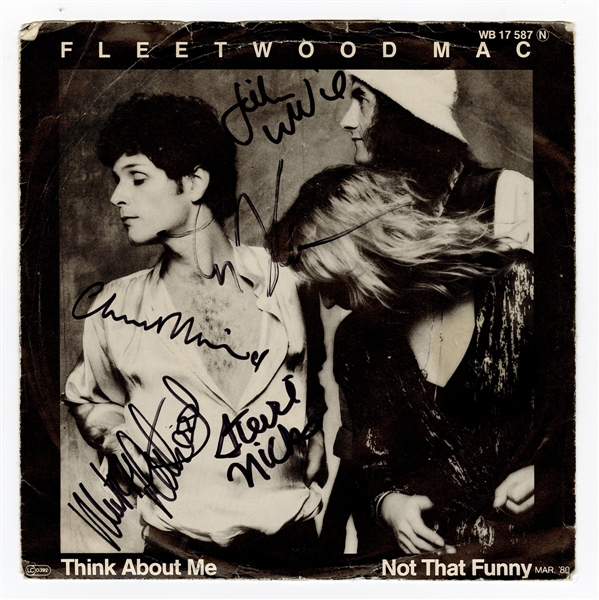 Fleetwood Mac Signed "Not That Funny"/"Think About Me" Single 45 Record