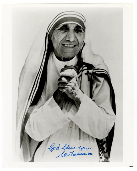 Mother Theresa Signed Photograph Beckett LOA