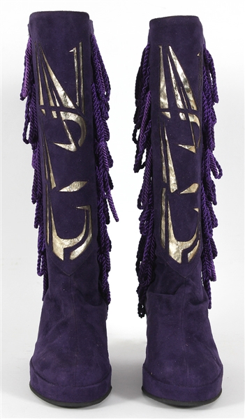 Prince Custom Purple Suede Stage Boots