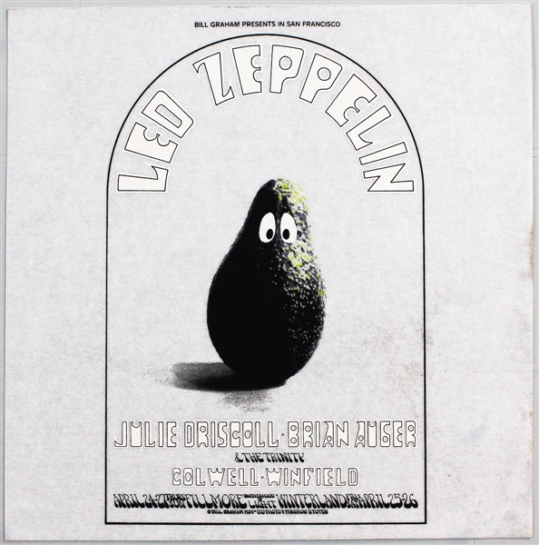 Led Zeppelin Original 1969 Fillmore and Winterland Concert Poster Pellon