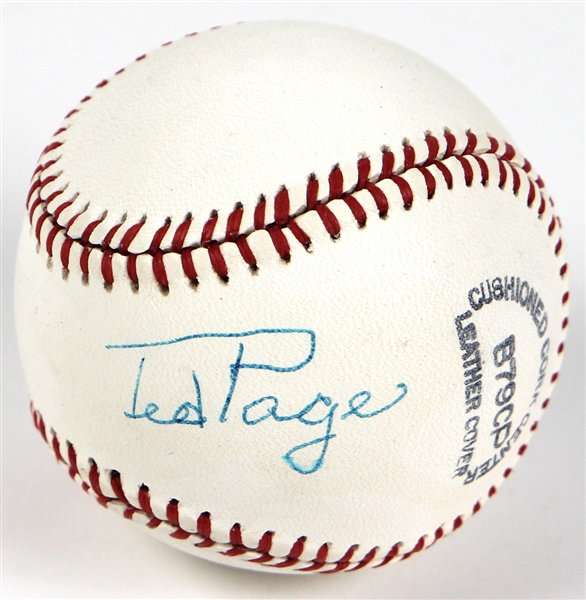 Ted Page Negro League Single Signed Baseball