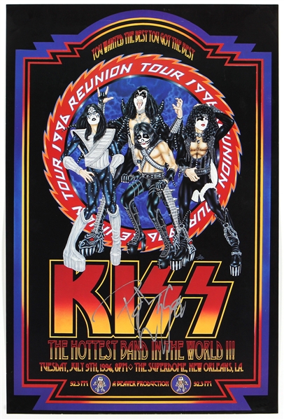KISS Peter Criss Signed 1996 Reunion Tour Poster