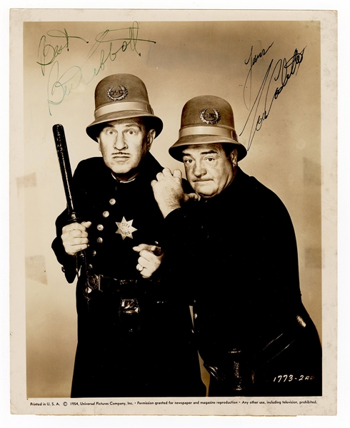 Bud Abbott and Lou Costello "Meet the Keystone Kops" Signed Photograph JSA LOA