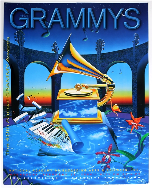 Bob Dylan, Elton John, Radiohead and More 40th Annual Grammy Awards Original Poster