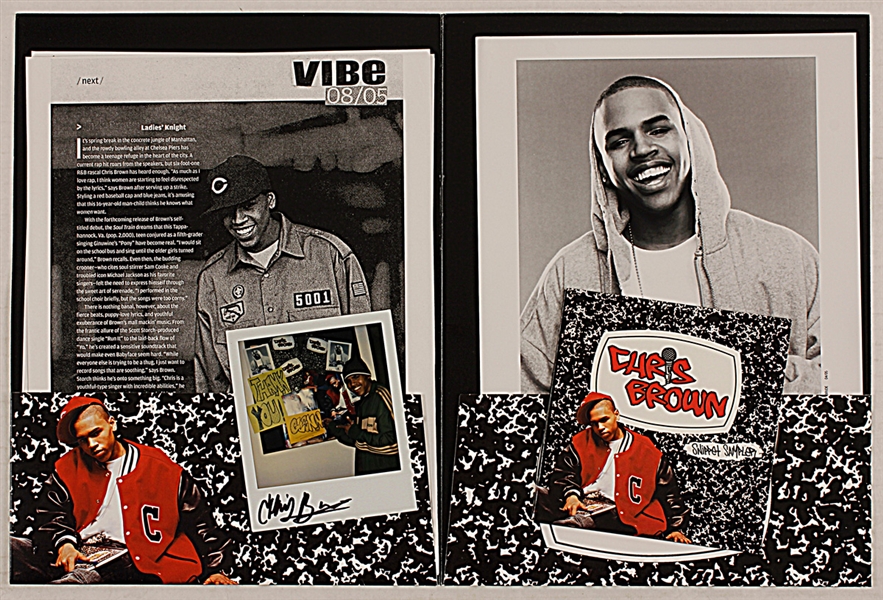Chris Brown "Snippet Sampler" Original Press Packet with Signed Photograph