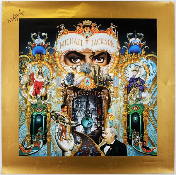 Michael Jackson Original "Dangerous" Gold Foil Record Company Promotional Poster