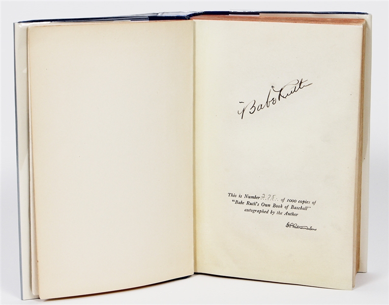 Babe Ruth Signed "Babe Ruth Own Book of Baseball" Book PSA LOA