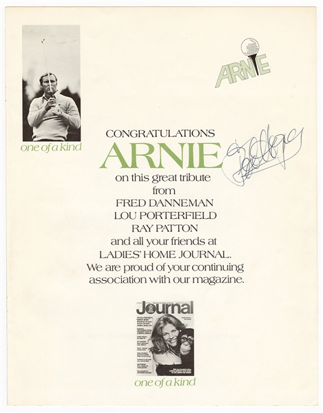 Bob Hope Signed Arnold Palmer Tribute Golf Poster