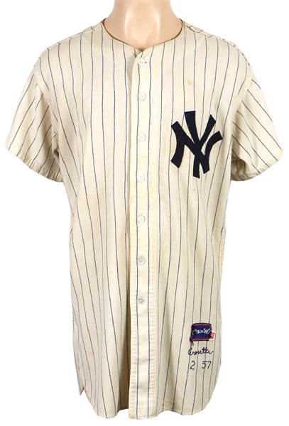1957 Frank Crosetti Game Worn New York Yankees Jersey 