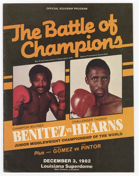 Wilfred Benitez vs. Thomas Hearns Fight Souvenir Program