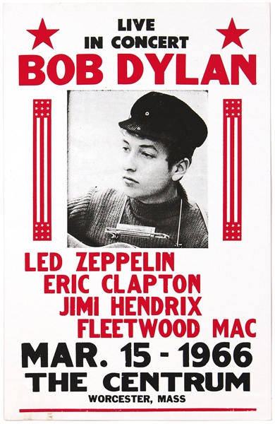 Dylan/Led Zeppelin/Clapton/Hendrix/Fleetwood Mac "Fantasy" Concert Poster