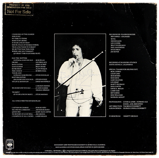 Bob Dylan Signed “Street Legal” Promotional Album REAL LOA