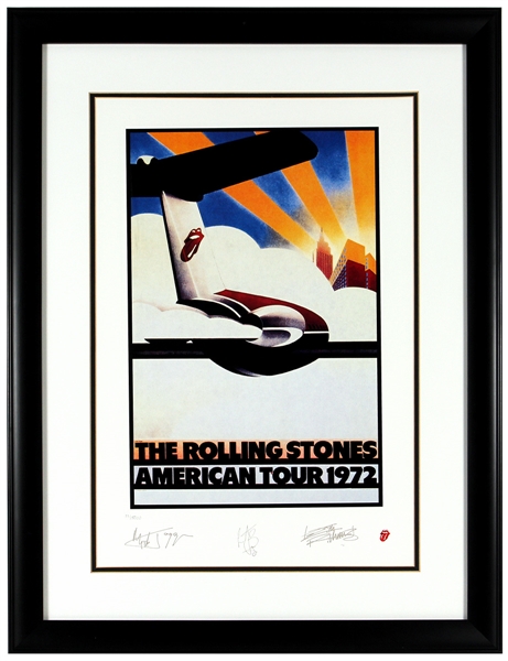 Rolling Stones "American Tour 1972" Original Limited Edition Plate Signature Lithographic Print 