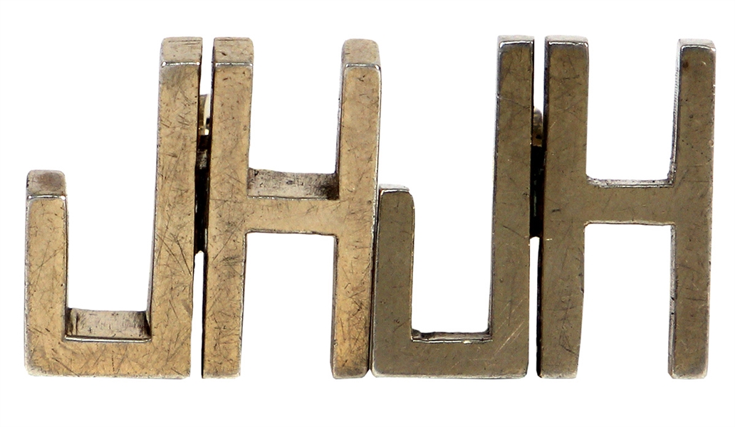 Jimi Hendrix Owned and Worn Sterling Silver "JH" Cufflinks