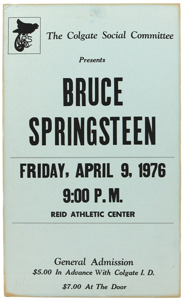 Bruce Springsteen Original 1976  Reid Athletic Center Concert Poster