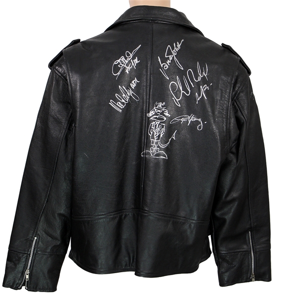 AC/DC Signed Black Leather Motorcycle Jacket JSA