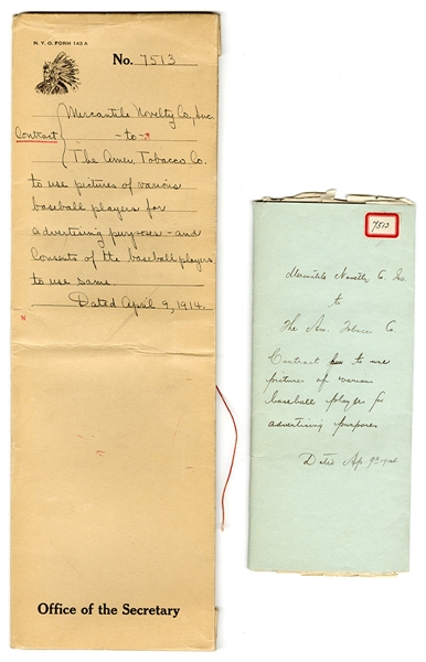 Original Paperwork and Contract for the 1914 B18 Blankets