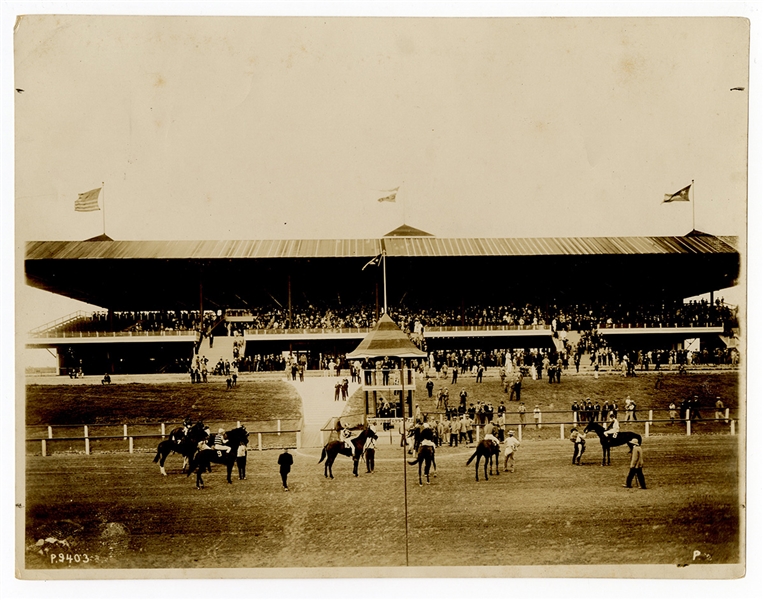 Oriental Park Racetrack 1921 Black and White Photograph