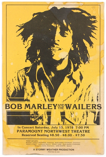 Bob Marley & The Wailers Original 1978 Concert Poster