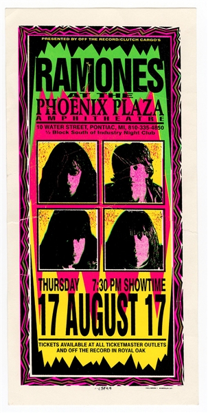 Ramones Original Mark Arminski Signed Silkscreen Concert Handbill