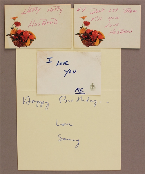 Sammy Davis, Jr. Handwritten Birthday Card Notes To His Wife