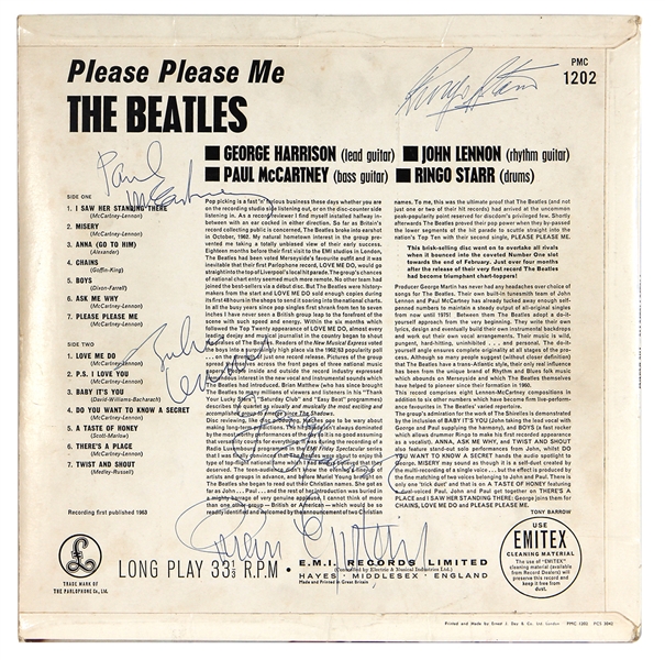 The Beatles Signed "Please Please Me" Album With Brian Epstein Frank Caiazzo LOA