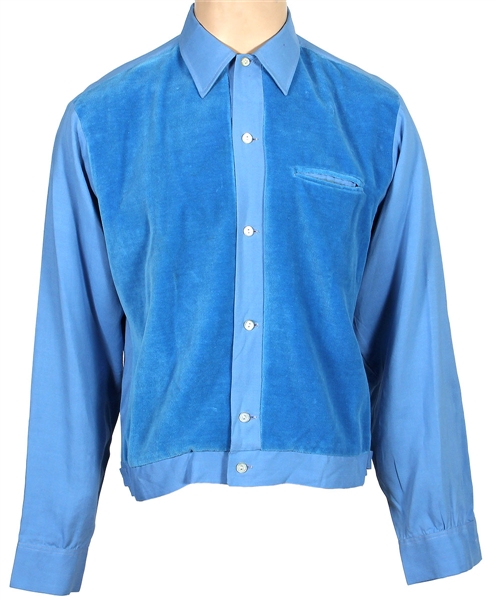Elvis Presley Owned & Worn Ron Postal Light Blue Shirt
