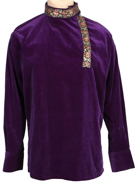 Jimi Hendrix Owned & Worn Purple "Dandys" Velvet Nehru-Style Collar Tunic