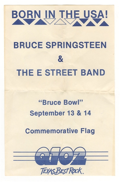 Bruce Springsteen and The E Street Band Original 1985 "Born in the U.S.A." Tour Concert Handbill Flyer