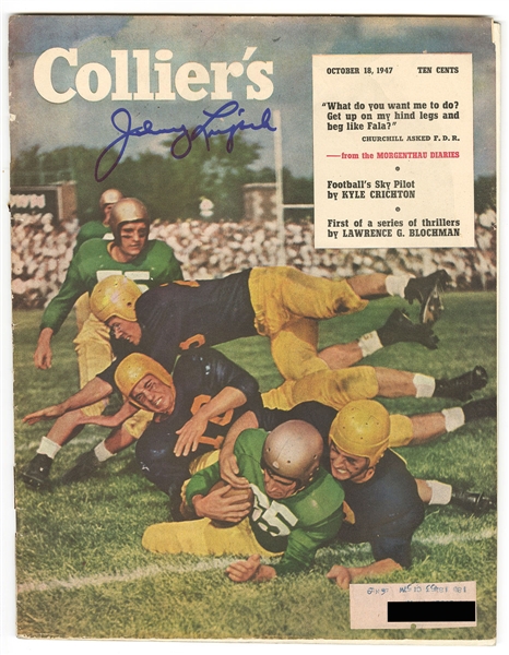 Johnny Lujack Signed 1947 Edition of Colliers Magazine
