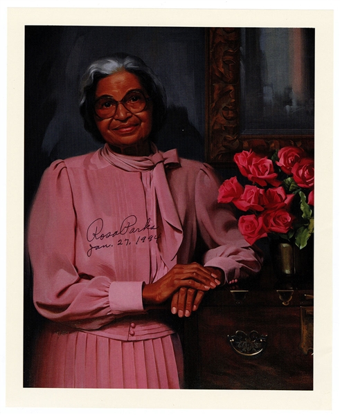 Rosa Parks Signed Artistic Print JSA