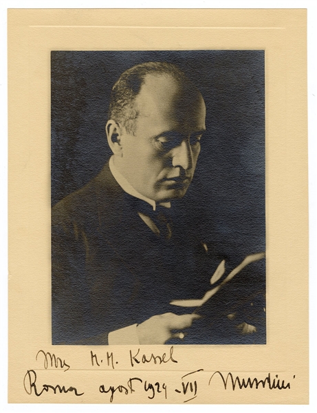 Benito Mussolini Signed Photograph