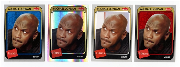 Michael Jordan Fleer Hanes Trading Cards (4)