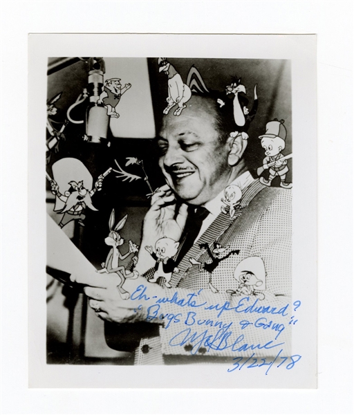 Mel Blanc Signed and Inscribed Photograph JSA