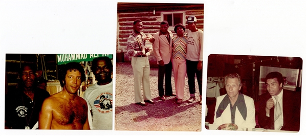 Muhammad Ali With Celebrities Original Snapshot Photographs (Lot of 3)
