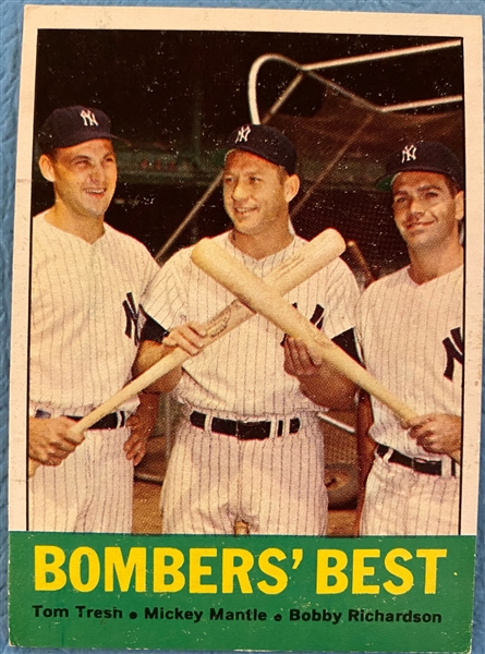 Mickey Mantle 1963 Topps #173 Bombers Best Baseball Card